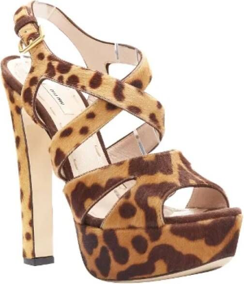 Miu Pre-owned Wool heels Brown Dames