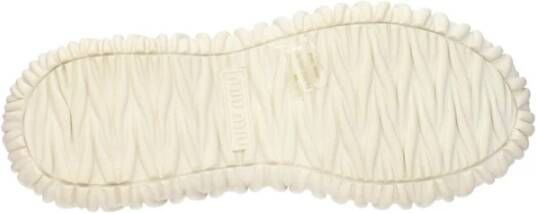 Miu Roze Logo Stoffen Sneakers