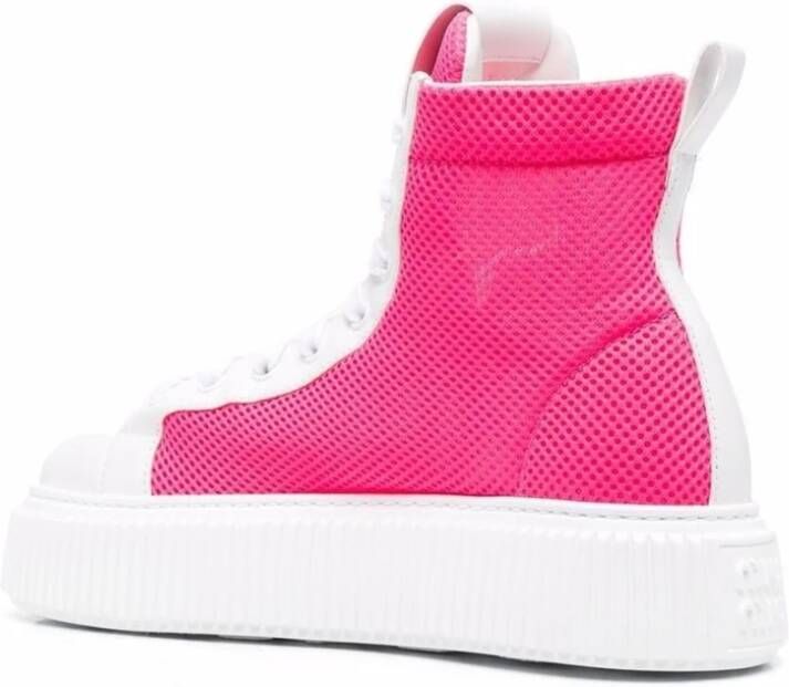 Miu Platte Mesh Platform Sneakers Roze Dames