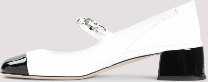 Miu Witte Leren Pumps Elegante Stijl