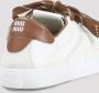 Miu Witte Leren Sneakers met Geperforeerde Details - Thumbnail 2
