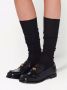 Miu Zwarte Leren Loafer met Metalen Logo Black Dames - Thumbnail 5