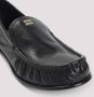 Miu Zwarte leren loafers met reliëfstiksels - Thumbnail 2