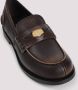 Miu Zwarte leren Penny Loafers met metalen orna t - Thumbnail 2