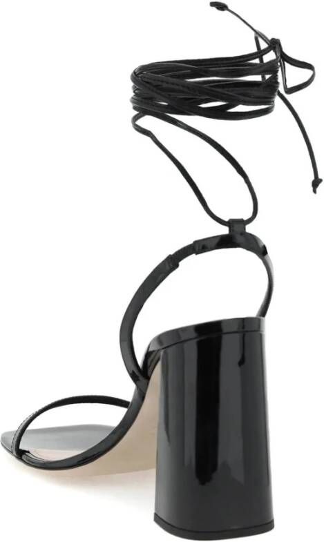 Miu Zwarte leren sandalen