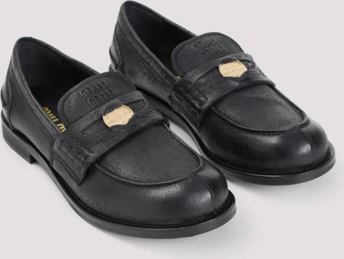 Miu Zwarte Loafer Schoenen Elegante Stijl