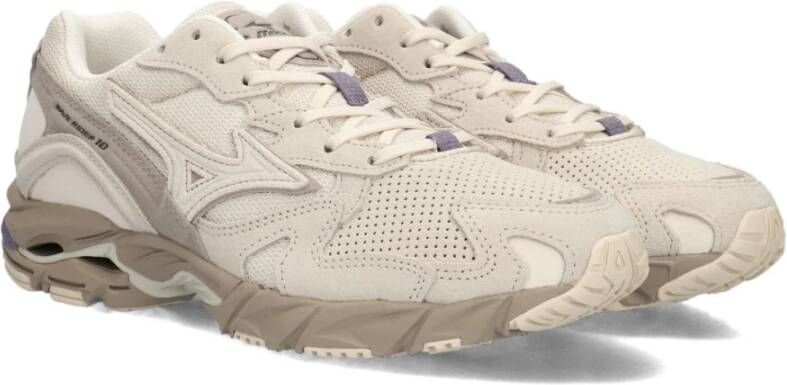 Mizuno Beige Suede Sneakers Wave Rider 10 Premium