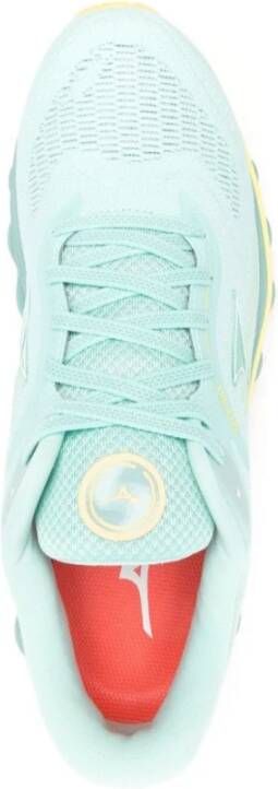 Mizuno Blauwe Gebreide Sneakers met Geperforeerde Details Blue Dames