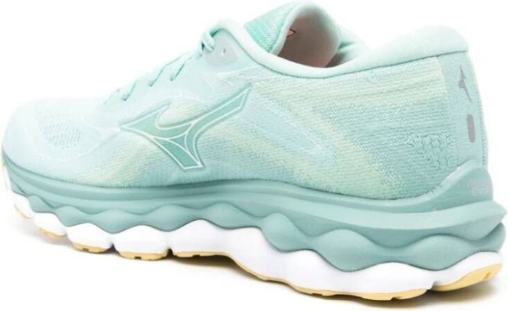 Mizuno Blauwe Gebreide Sneakers met Geperforeerde Details Blue Dames