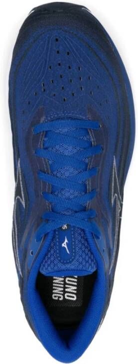 Mizuno Blauwe Mesh Panel Sneakers Blue Heren