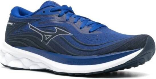 Mizuno Blauwe Mesh Panel Sneakers Blue Heren