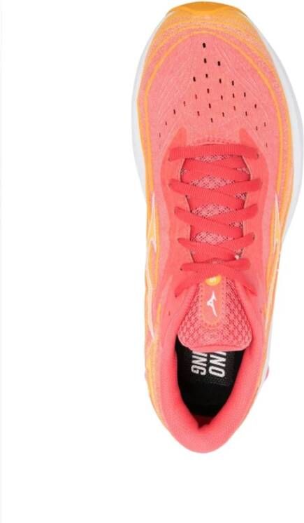 Mizuno Oranje Sneakers met Paneeldesign Orange Dames
