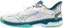 Mizuno Tennisschoen Padelschoen Wave Exceed Tour 5 CC Heren Wit Groen Blauw - Thumbnail 3