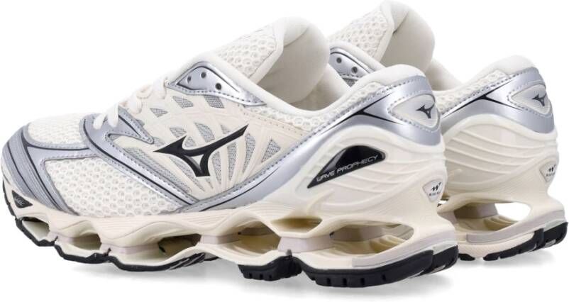 Mizuno Witte Zilveren Wave Prophecy LS Sneakers