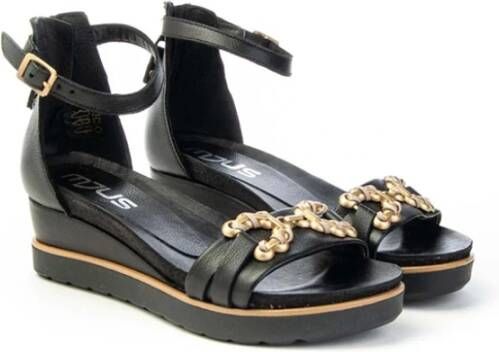 Mjus Leren Dames Sandalen Zwart