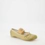 MM6 Maison Margiela Iconische Geborduurde Ballerina's met Leren Blokhak Beige Dames - Thumbnail 11