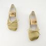 MM6 Maison Margiela Iconische Geborduurde Ballerina's met Leren Blokhak Beige Dames - Thumbnail 15