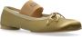 MM6 Maison Margiela Iconische Geborduurde Ballerina's met Leren Blokhak Beige Dames - Thumbnail 7