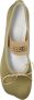 MM6 Maison Margiela Iconische Geborduurde Ballerina's met Leren Blokhak Beige Dames - Thumbnail 9