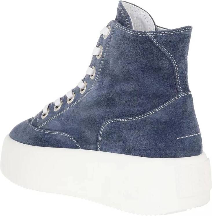 MM6 Maison Margiela Blauwe Suède Platform Sneakers Blue Dames