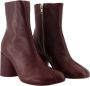 MM6 Maison Margiela Bordeauxrode Leren Enkellaarzen - Thumbnail 2