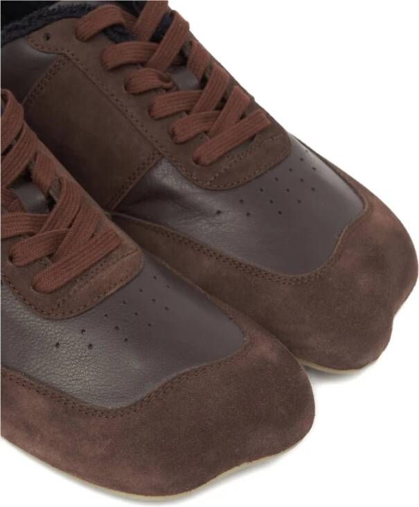 MM6 Maison Margiela Bruine Vetersneakers met Logo Patch