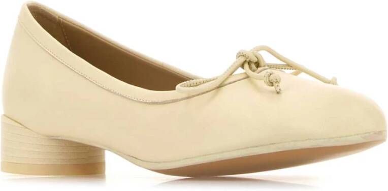 MM6 Maison Margiela Ivory Leder Ballerina`s White Dames