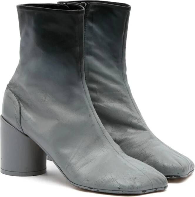 MM6 Maison Margiela Grijze Tabi Teen Chunky Hak Schoenen
