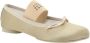 MM6 Maison Margiela Iconische Geborduurde Ballerina's met Leren Blokhak Beige Dames - Thumbnail 17
