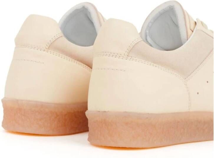 MM6 Maison Margiela Low-Top Leather Sneakers Beige Heren