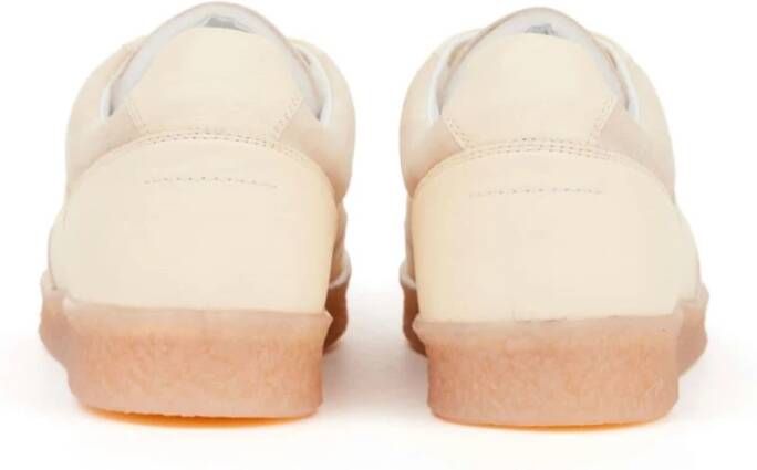 MM6 Maison Margiela Low-Top Leather Sneakers Beige Heren
