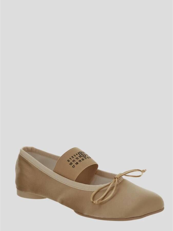 MM6 Maison Margiela Leren Ballerina's Beige Dames