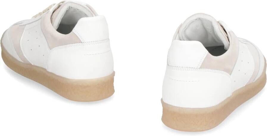 MM6 Maison Margiela Leren Low-Top Sneakers met Suède Inzetstukken