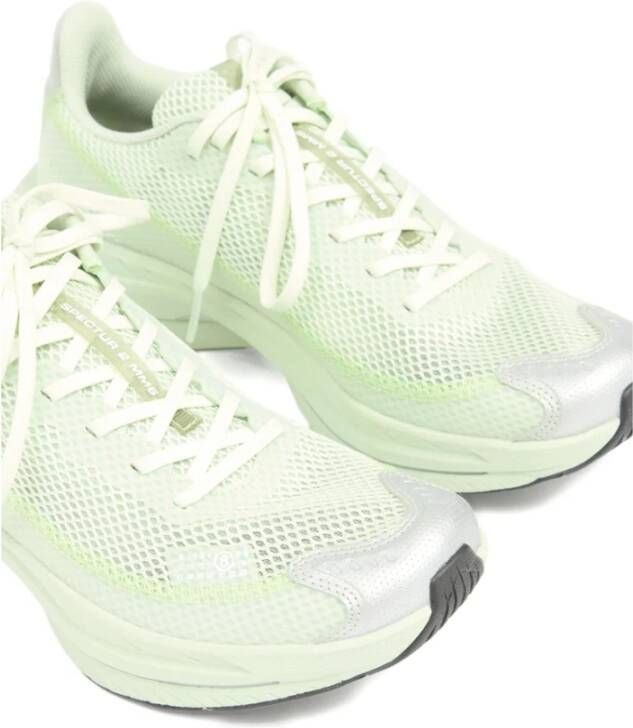 MM6 Maison Margiela Pastelgroene Chunky Sneakers met Handtekening Motief