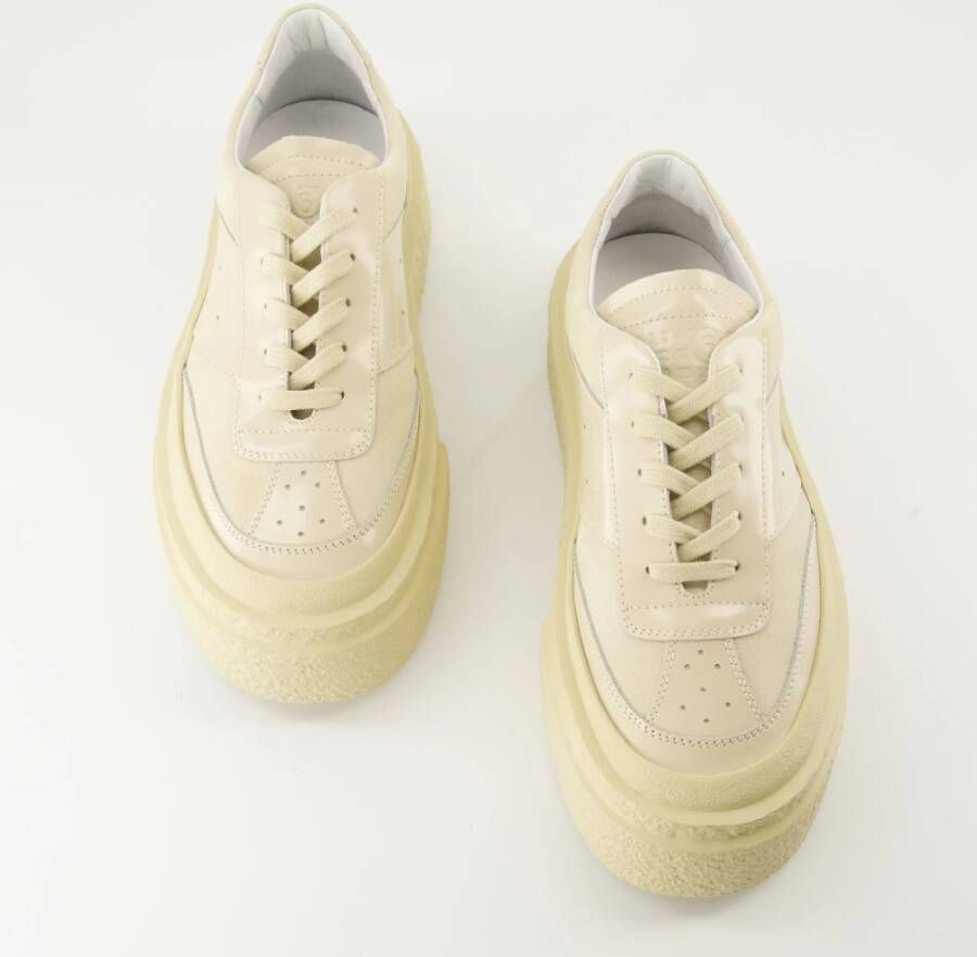 MM6 Maison Margiela Platform sneakers beige leer ronde neus Beige Dames
