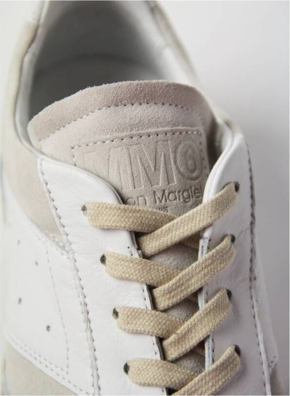 MM6 Maison Margiela Replica Leren Sneaker met Suède Inzetstukken