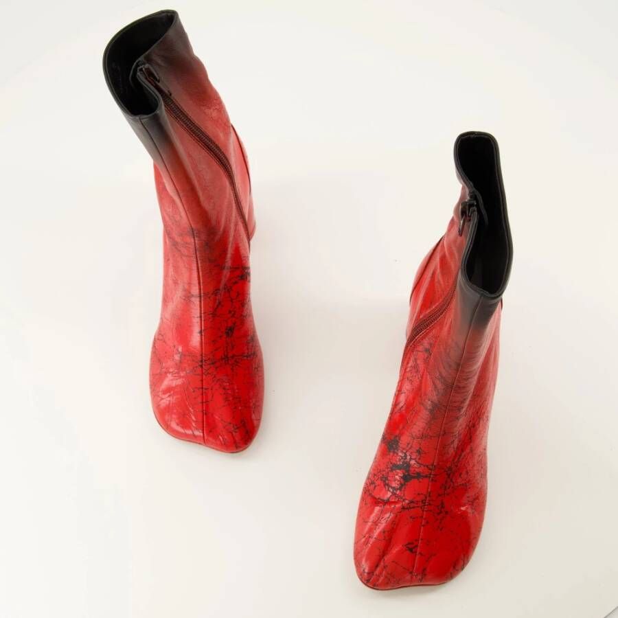MM6 Maison Margiela Rode Anatomische Enkellaarzen