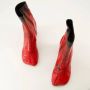 MM6 Maison Margiela Rode Anatomische Enkellaarzen - Thumbnail 2