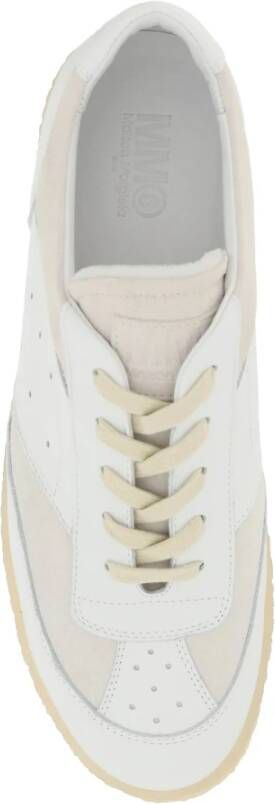 MM6 Maison Margiela Replica Leren Sneakers met Contrasterende Suède Inzetstukken Wit Dames