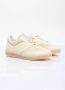 MM6 Maison Margiela Beige Witte Leren Sneakers Amandelvormige Neus Beige Dames - Thumbnail 8