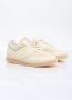 MM6 Maison Margiela Beige Witte Leren Sneakers Amandelvormige Neus Beige Dames - Thumbnail 4