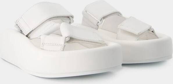 MM6 Maison Margiela Witte leren amandel open-teen sandalen Beige Dames