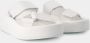 MM6 Maison Margiela Witte Leren Amandel Open-Toe Sandalen Beige Dames - Thumbnail 2