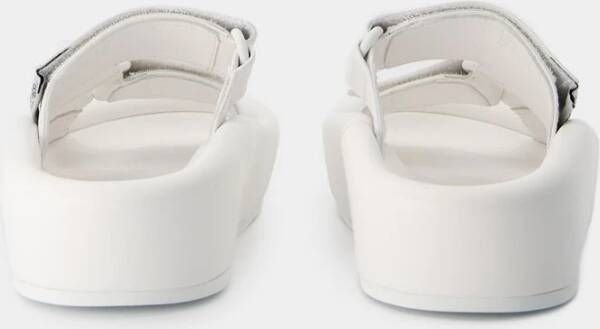 MM6 Maison Margiela Witte Leren Amandel Open-Toe Sandalen Beige Dames