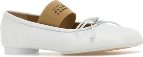 MM6 Maison Margiela Witte Leren Anatomische Ballerina's