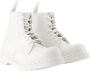 MM6 Maison Margiela Witte Leren Enkellaarzen Ronde Neus - Thumbnail 2