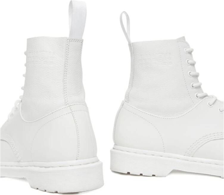 MM6 Maison Margiela Witte Leren Enkellaarzen voor Mannen