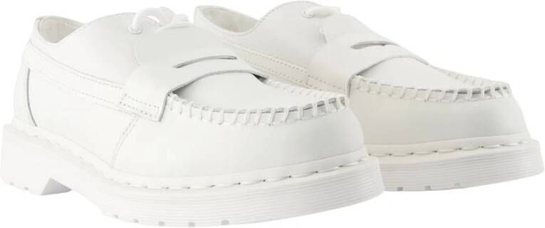 MM6 Maison Margiela Witte Leren Loafers met Bovenste Veters