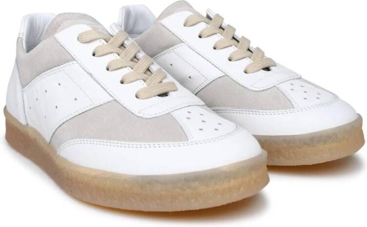 MM6 Maison Margiela Witte leren sneakers met allover gaten White Heren