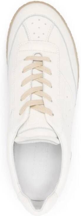 MM6 Maison Margiela Witte Leren Sneakers met Geperforeerde Details White Heren